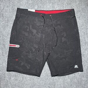 ZeroXposur Black Nova Camo Swim Trunks Men Large Lined Stretch UPF 50+ NEW NWT